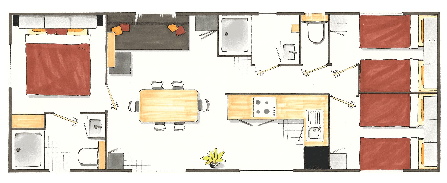 Cottage 4 fleurs · 2 sdb 6 personnes au camping Portland, photo 6 sur 13