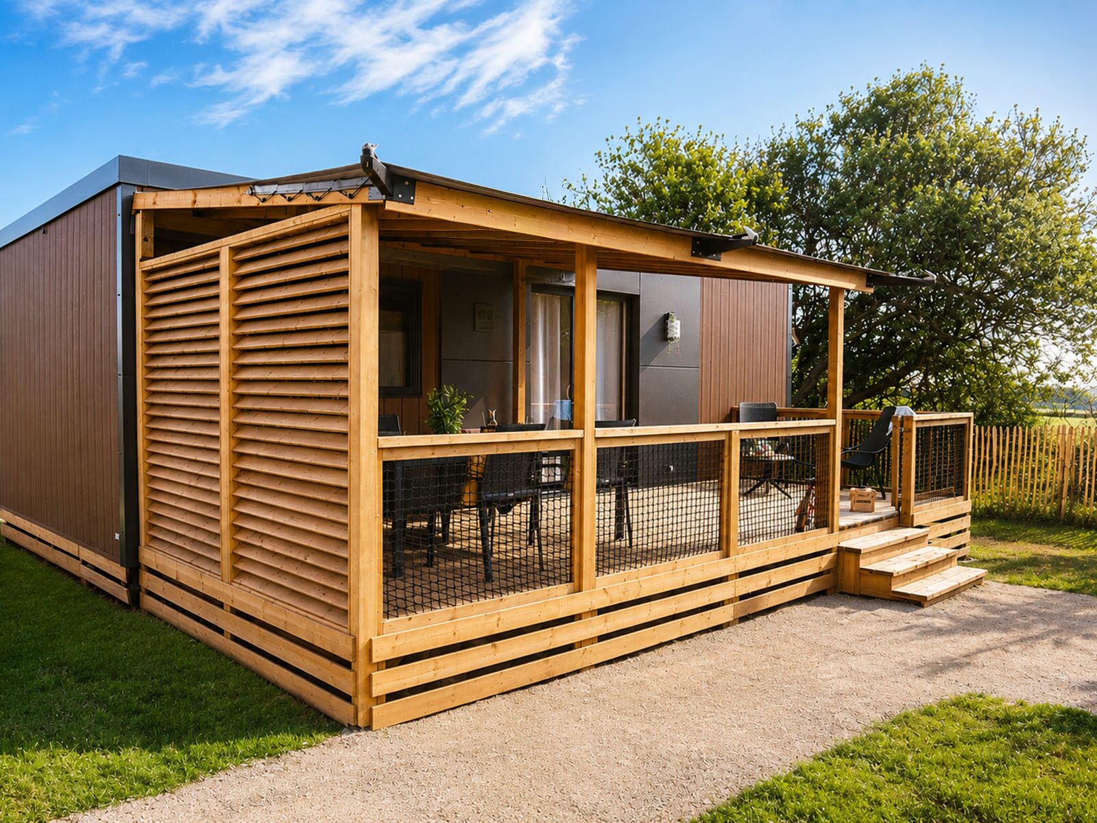 Premium-cottage Taos voor 4 personen op Camping Portland, foto 1 van 8