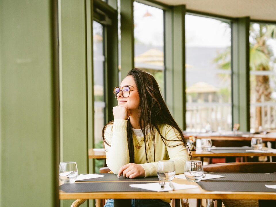 Een gezellig hoekje, bar-restaurant van Camping Portland